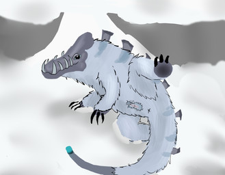female feral lying on_side presenting snow solo kuvik snow_stalker_(subnautica) hi_res
