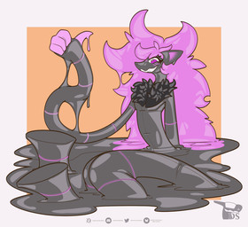 anthro blush butt coming_from_puddle elastic_body flowing flustered gesture glistening glistening_body hand_gesture latex latex_transformation liquid liquid_latex looking_at_viewer male malleable_body melting multicolored_body oozing pose simple_background slime solo struggling thumbs_up transformation two_tone_body digitalscales nintendo pokemon generation_5_pokemon goo_creature living_latex pokemon_(species) zoroark animated colored_sketch hi_res sketch