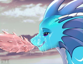 after_oral after_oral_penetration after_sex blue_body blue_scales bodily_fluids cloud cum cum_in_mouth cum_inside cum_on_face cum_string cumshot duo ejaculation erection female feral frill_(anatomy) genital_fluids genitals happy happy_sex head_crest head_frill head_horn horn male male/female membrane_(anatomy) membranous_frill open_mouth oral penis purple_eyes scales sex sky solo_focus spiked_penis spikes spikes_(anatomy) teeth text tongue white_body white_scales shyryp european_mythology mythology laura_(amalar) dragon mammal mythological_creature mythological_scalie reptile scalie western_dragon absurd_res artist_name digital_media_(artwork) hi_res