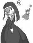 ambiguous_gender blush female group not_furry nun question_mark solo_focus unknown_artist nintendo pokemon drifloon generation_4_pokemon generation_5_pokemon generation_6_pokemon humanoid lilligant mammal mega_evolution mega_gardevoir pokemon_(species) digital_media_(artwork) monochrome