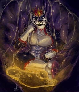 abs anthro anthro_pred anthro_prey black_nose bodily_fluids crown detailed_background detailed_internal dripping feet foam fur goo_drip guts hair headgear hindpaw inside_stomach larger_anthro larger_male larger_pred male male_pred male_prey multicolored_body multicolored_fur muscular muscular_anthro muscular_male organs pawpads paws pecs pink_pawpads purple_flesh purple_insides purple_internal red_hair saliva saliva_drip saliva_string sitting size_difference slime soft_vore stomach stomach_acid tail teeth vore wet white_body white_fur willing_pred willing_prey koshquasar mythology devourer_(razor_koopa) zerothehusky canid canine canis domestic_dog dragon goo_creature goo_dragon husky mammal mythological_creature mythological_scalie nordic_sled_dog scalie spitz 2026 hi_res