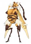 antennae_(anatomy) anthro arthropod_abdomen belly big_belly big_breasts black_sclera breasts clothed clothing digitigrade female fur huge_breasts insect_wings looking_at_viewer monster_girl_(genre) multi_arm multi_limb neck_tuft non-mammal_breasts orange_eyes pregnant queen royalty simple_background solo tuft white_background white_body white_fur wide_hips wings namu_gunsou arthropod bee hymenopteran insect hi_res