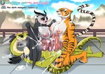anthro blush bodily_fluids breasts butt cum cum_drip cum_on_body cum_on_face dripping ejaculation erection female genital_fluids genitals group group_sex intersex looking_pleasured nipples nude orgasm orgy outside penis sex smile tail the_dark_mangaka dreamworks kung_fu_panda fenghuang_(kung_fu_panda) master_tigress master_viper avian bird felid mammal owl pantherine reptile scalie snake tiger 2025
