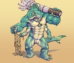 4_arms abs animal_genitalia anthro biceps fishing_net genital_slit genitals male multi_arm multi_limb muscular muscular_anthro muscular_male net pecs solo tail triceps beralin animal_humanoid fish fish_humanoid humanoid marine marine_humanoid hi_res