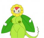 anthro big_breasts breasts camel_toe erect_nipples female flower nipples non-mammal_breasts non-mammal_nipples plant smile solo sunflower wide_hips screwroot bandai_namco digimon digimon_(species) elemental_creature flora_fauna sunflowmon