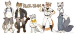 anthro backpack baseball_bat baseball_cap baseball_uniform bat_(object) blue_eyes bottomwear brown_body brown_fur clothing fur green_eyes grey_body grey_fur group hair hat headgear headwear hoodie looking_at_viewer looking_back male multicolored_body multicolored_fur orange_body orange_fur pants pose red_eyes shirt shorts simple_background smile sportswear standing topwear two_tone_body two_tone_fur uniform white_hair yellow_eyes young young_anthro young_male guaishoudm1 weibo domestic_cat felid feline felis mammal absurd_res hi_res