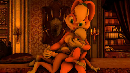 4_fingers anthro ball_gag bed book bookshelf breasts candle clothing deep_penetration dildo dominant dominant_female duo female female/female female_rape female_raped female_raping_female fingers forced front_view fur furniture gag gloves green_eyes hair handwear inside knife larger_dom loli melee_weapon nipples nude on_lap orange_body orange_fur over_knee pain penetration pillow rape reaching selfcest sex sex_toy shield side_view size_difference square_crossover submissive submissive_female sword toying_partner uncanny_valley weapon young young_anthro sumeriandragon looney_tunes warner_brothers lola_bunny lagomorph leporid mammal rabbit 16:9 3d_(artwork) 3d_animation animated bad_metadata digital_media_(artwork) no_sound orange_theme short_playtime source_filmmaker_(artwork) video warm_colors widescreen incest_(lore)