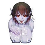 bodily_fluids breasts cum female genital_fluids hair nipples not_furry red_eyes red_hair solo zoexy runescape elf humanoid vampire 1:1