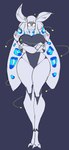 4_arms antennae_(anatomy) anthro arm_under_breasts bangs big_breasts blue_markings breasts curvy_figure empty_eyes female front_view grey_body hair hourglass_figure hourglass_figured_female markings monster_girl_(genre) mouth_closed multi_arm multi_limb navel_outline non-mammal_breasts noseless simple_background small_waist smile solo thick_thighs white_body white_hair wide_hipped_female wide_hips wing_markings wings chef_(artist) leopard_moth_(chef033) arthropod giant_leopard_moth insect lepidopteran moth tiger_moth 2021 absurd_res colored digital_drawing_(artwork) digital_media_(artwork) full-length_portrait hi_res portrait