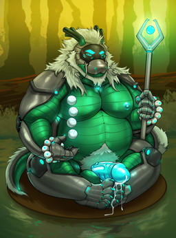 5_fingers 5_toes anthro balls beard belly biceps big_balls biped blue_eyes bodily_fluids bracelet claws erection facial_hair feet finger_claws fingers forest front_view genital_fluids genitals glans grass green_body grey_body hair horn humanoid_feet humanoid_genitalia humanoid_penis jewelry leaking_precum log looking_at_viewer machine male male_anthro mane mature_anthro mature_male mouth_closed multicolored_body musclegut muscular muscular_anthro muscular_male mustache nipples nude_anthro nude_male one_eye_closed orb outside overweight overweight_anthro overweight_male pecs penis plant plantigrade precum precum_on_foot pubes pupils screen screen_face sitting slit_pupils solo staff tail tail_mane three-quarter_view toe_claws toes tree tuft water white_beard white_facial_hair white_hair white_mane white_mustache wood nastybearz oneiros_(komuros) robot robot_anthro synth_(vader-san) 2025 absurd_res colored digital_drawing_(artwork) digital_media_(artwork) hi_res shaded