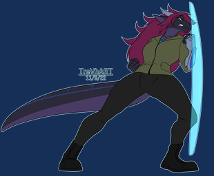 anthro armor black_body black_boots black_clothing black_footwear boots bottomwear clothed clothed_anthro clothed_female clothing energy_shield female footwear gauntlets gloves hair handwear horn jacket long_hair pants red_hair shield shoes solo tail topwear trevhart mythology eria_(dragonmaster2653) dragon mythological_creature mythological_scalie scalie 2022 alpha_channel hi_res