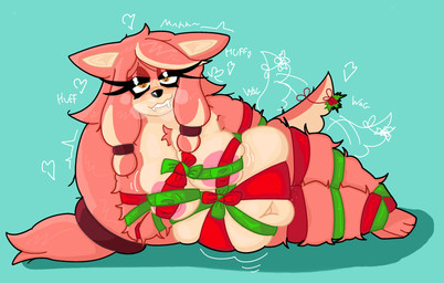 anthro areola aroused bdsm belly big_areola big_belly big_breasts bodily_fluids bondage bound breasts breath drooling female flora_(sonic) genital_fluids huge_breasts looking_at_viewer mature_female overweight panting ribbon_bondage ribbons saliva solo tail tail_motion tailwag thick_thighs vaginal_fluids wide_hips heartbreakersaturn sega sonic_the_hedgehog_(series) the_murder_of_sonic_the_hedgehog conductor's_wife_(sonic) canid canine canis domestic_dog mammal absurd_res hi_res
