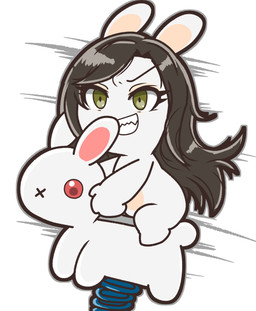 alternate_species anthro bangs bent_leg black_eyebrows black_hair eyebrow_through_hair eyebrows eyelashes featureless_feet feet female female_anthro fur furrification furrowed_brow furrowed_eyebrows green_eyes grey_outline hair lidded_eyes light long_ears long_hair mitten_hands motion_lines multicolored_body noseless nude nude_anthro nude_female outline rabbidification ride sharp_teeth simple_background sitting solo spring spring_rider tan_body tan_eyelids tan_inner_ear tan_skin teeth toothy_grin translucent translucent_hair two_tone_body white_background white_body white_fur charisuke cygames idolmaster idolmaster_cinderella_girls raving_rabbids rayman_(series) ubisoft mukai_takumi lagomorph mammal rabbid 2024 absurd_res cel_shading colored crossover digital_drawing_(artwork) digital_media_(artwork) full-length_portrait hi_res japanese_description lighting portrait shaded