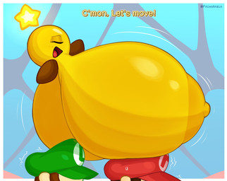 areola big_areola big_breasts boob_hat breasts brown_areola brown_nipples clothing dialogue exclamation_point eyes_closed female group hat headgear headwear huge_areola huge_breasts hyper hyper_breasts male nipples not_furry open_mouth solo_focus text trio yellow_body fromariels mario_and_luigi_(series) mario_bros nintendo luigi mario starlow human mammal star_sprite 2026 digital_media_(artwork) english_text hi_res