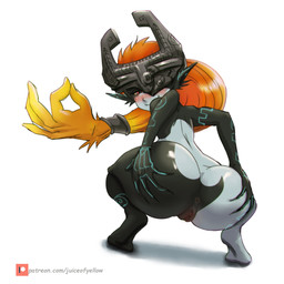 anus armor big_butt blush butt clothing crouching female fused_shadow genitals hair hand_on_butt headgear headgear_only headwear helmet helmet_only huge_butt looking_at_viewer looking_back looking_back_at_viewer not_furry nude orange_hair prehensile_hair presenting presenting_hindquarters rear_view smile solo spread_butt spreading text vulva juiceofyellow nintendo patreon the_legend_of_zelda twilight_princess midna humanoid imp twili 1:1 absurd_res better_version_at_paywall hi_res url