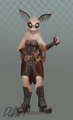 antennae_(anatomy) anthro clothed clothing female fur looking_at_viewer smile solo standing teeth diadorin veena_(diadorin) arthropod insect lepidopteran moth hi_res