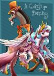 duo feathered_wings feathers female feral horn male parody smile wings stepanda friendship_is_magic hasbro my_little_pony mythology discord_(mlp) princess_celestia_(mlp) chimera draconequus equid equine mammal mythological_creature mythological_equine winged_unicorn 2015 hi_res