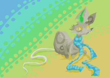 abstract_background ambiguous_gender blue_scarf brown_body brown_fur feral fur scarf solo yellow_sclera naircat mammal murid murine rat rodent 2017 digital_drawing_(artwork) digital_media_(artwork) microsoft_paint_(artwork)