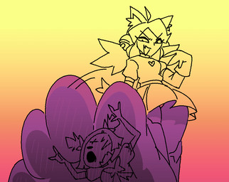 3_fingers accessory animal_ears antenna_hair anthro bell bottomwear bow_ribbon breasts clothed clothing cowlick duo extreme_size_difference eyelashes fangs feet female female_anthro female_humanoid fingers foot_crush foot_fetish gloves hair hair_accessory handwear inner_ear_fluff legwear low-angle_view macro_female macro_humanoid medium_breasts multi_eye narrowed_eyes panties pantyhose sadistic_smile shake_lines short_hair size_difference skirt smaller_anthro smaller_female stepping_on_another teeth tied_hair tuft underwear upskirt butterly deltarune undertale undertale_(series) mad_mew_mew mew_mew_(undertale) muffet pink_(deltarune) animal_humanoid arachnid arthropod boss_monster_(undertale) felid felid_humanoid feline feline_humanoid humanoid mammal mammal_humanoid spider 2026 digital_drawing_(artwork) digital_media_(artwork)