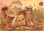 anthro blue_eyes breasts duo female female_on_bottom lying male male/female male_on_top nipples nude on_back on_bottom on_top open_mouth outside sex n2o aleutia kalahari_(character) canid canine fox long-tailed_weasel mammal mustelid musteline true_musteline weasel 2015