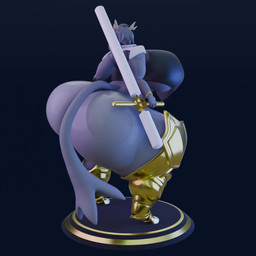 abs anthro armor athletic big_breasts big_butt blue_eyes bracelet breasts butt clothed clothing dream_breaker_(pseudoregalia) female gold_(metal) greaves horn huge_breasts huge_butt hyper hyper_butt jewelry long_ears muscular muscular_arms pantsless shirt simple_background solo tail tight_clothing tight_shirt tight_topwear toned_female topwear darkdraketom pseudoregalia sybil_(pseudoregalia) bovid caprine goat lagomorph leporid mammal rabbit 1:1 3d_(artwork) animated blender_(artwork) digital_media_(artwork) hi_res no_sound short_playtime turntable_(animation) video