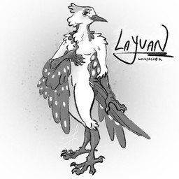 anthro avian_feet beak breasts claws feathered_wings feathers feet female fingers looking_at_viewer male nude simple_background smile solo standing tail tail_feathers talons text toes tuft white_body white_feathers wings algashaa layvan avian bird picid piciform woodpecker 1:1 2025 black_and_white english_text hi_res monochrome sketch