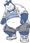 alternate_species anthro belly big_belly bottomwear bulge clothing eyes_closed eyewear glasses kemono male navel overweight overweight_male pokeball shirt shorts simple_background solo topwear white_background raozone nintendo pokemon pokemon_sleep professor_neroli generation_1_pokemon pokemon_(species) snorlax 2023 hi_res