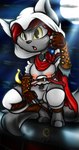 anthro breasts clothed clothing cosplay female genitals hair hood moon mostly_nude nipples pussy red_hair solo tail weapon cjweasle assassin's_creed ubisoft aria_(cjweasle) canid canine canis mammal wolf 2019 digital_media_(artwork) hi_res