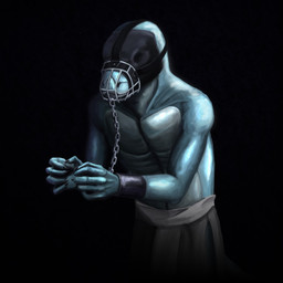 anthro bdsm blindfold bondage bound chain chained cuff_(restraint) dungeon gag male muzzle_(object) prisoner restrained restraints shackles slave solo submissive submissive_male mitokep lizard reptile scalie 1:1 2016 hi_res
