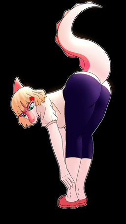 anthro bent_over black_background blonde_hair bone_frill bubble_butt butt eyewear female frill_(anatomy) glasses hair leaning leaning_forward long_tail medium_butt multicolored_body multicolored_scales orange_body orange_scales scales short_hair simple_background smile snout solo spiked_tail spikes spikes_(anatomy) tail teal_eyes thick_thighs two_tone_body two_tone_scales white_body white_scales r1_tocuyo cavemanon_studios goodbye_volcano_high ko_op_(game_developer) snoot_game naomi_(gvh) dinosaur hadrosaurid ornithischian ornithopod parasaurolophus prehistoric_species reptile scalie 2025 9:16 digital_drawing_(artwork) digital_media_(artwork) hi_res