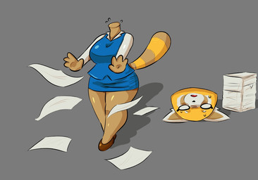 anthro blue_clothing blue_dress clothing detachable detachable_head dress female footwear green_body headless markings modular multicolored_body paper red_clothing red_footwear red_shoes shoes solo striped_markings striped_tail stripes tail tail_markings yellow_body iwantcheeseburger aggretsuko european_mythology irish_mythology mythology sanrio retsuko ailurid dullahan mammal red_panda 2026