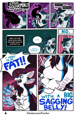 ambiguous_gender amputee anthro blue_eyes bodily_fluids body_in_mouth crossed_arms crying dialogue disability drooling duo endosoma forced head_first overweight partially_inside prosthetic prosthetic_wing sad safe_vore saliva sitting tears text transformation vore weight_gain wings furufoo avali void_being void_monster absurd_res comic english_text hi_res url nonbinary_(lore)