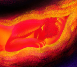 endosoma eyelashes eyes_closed female glowing internal nude pubes safe_vore solo vore warm x-ray_view ink-the-artist lagomorph leporid mammal rabbit 2025 hi_res