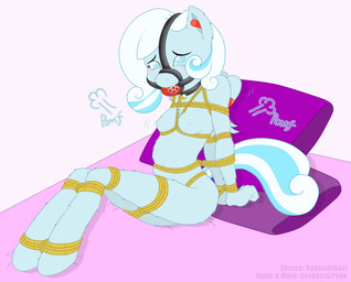 anthro anthrofied ball_gag bdsm biped blind blue_hair bondage bound breasts collar disability earplugs female gag gagged hair halter harness harness_ball_gag harness_gag multicolored_hair muzzle_(object) nipples nude pillow restraints rope rope_bondage sensory_deprivation sitting solo submissive submissive_female two_tone_hair white_hair wings young young_anthro eccentricpone ryuseihikari hasbro my_little_pony mythology fan_character snowdrop_(character) equid equine mammal mythological_creature mythological_equine pegasus 2015 absurd_res hi_res