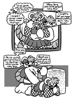 all_fours anal anal_penetration anthro anthro_on_anthro anthro_penetrated anthro_penetrating anthro_penetrating_anthro armwear blush bodily_fluids bottomwear breasts buckteeth clothed clothed/nude clothing crop_top cross cross_necklace crossdressing cum cum_while_penetrated dialogue doggystyle duo ear_piercing ejaculation eyelashes eyes_closed eyeshadow female female_anthro female_penetrating female_penetrating_male feminization fishnet_armwear fishnet_clothing fishnet_leggings fishnet_legwear from_behind_position fully_clothed genital_fluids genitals hands-free illegible_text inverted_cross jewelry kneeling leaking_cum leggings legwear lidded_eyes looking_at_mirror looking_at_object makeup male male/female male_anthro male_penetrated mirror mirror_reflection necklace nude object_in_ass open_mouth pegging penetration penile penile_penetration penis penis_in_ass piercing praying reflection religion scared secretly_loves_it sex sex_toy sex_toy_in_ass sex_toy_insertion shirt sibling_incest skimpy skirt slightly_chubby speech_bubble stated_incest strapon tail tail_grab tail_motion tailwag teeth text thought_bubble topwear toying_partner upskirt_sex anonymous_artist christianity normalsville pepsi_(normalsville) peter_(normalsville) mammal mouse murid murine rodent digital_media_(artwork) english_text monochrome brother_(lore) brother_and_sister_(lore) incest_(lore) sibling_(lore) sister_(lore)