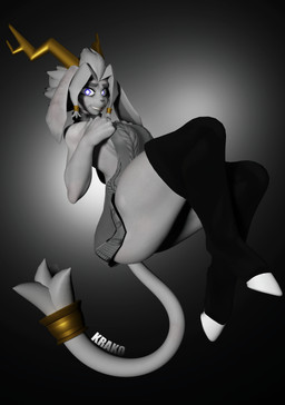 anthro antlers biped clothed clothed_anthro clothed_female clothing female female_anthro floating floppy_ears footwear grey_background grey_body grey_hair hair hooves horn long_ears long_tail looking_at_viewer nervous nervous_look nervous_smile simple_background socks suggestive_pose tail krako warfaremachine_(modeler) pseudoregalia sybil_(pseudoregalia) warfare_sybil bovid caprine goat hybrid jackalope lagomorph leporid mammal rabbit 2026 3d_(artwork) absurd_res blender_(artwork) blender_cycles_(artwork) digital_media_(artwork) hi_res