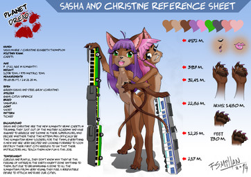4_toes anthro ass_to_ass barefoot breasts butt cat_tail claws duo featureless_breasts featureless_crotch feet female finger_claws fur green_eyes grey_eyes hair macro open_mouth small_breasts tail text toe_claws toes train vehicle young young_anthro young_female nandix christine_(nandix) sasha_(nandix) domestic_cat felid feline felis mammal 2014 digital_media_(artwork) english_text hi_res model_sheet