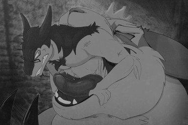 ambiguous_gender anthro anthro_pred anthro_prey duo eyewear feet_first fur glasses oral_vore stone_wall tongue tongue_out vore wall_(structure) ayvore nintendo pokemon generation_2_pokemon generation_3_pokemon pokemon_(species) species_request typhlosion zangoose 2024 hi_res