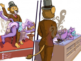 angry anthro bodily_fluids butt butt_slap changing_table clothed clothed_male clothing crying diaper diaper_change duo embarrassed feces feces_in_ass feces_in_diaper female genitals jewelry lying male messy messy_fur nipples nude nude_female on_back on_lap open_diaper pubes punishment reddened_butt slap smelly soiled_diaper spank_marks spanked_butt spanking suit tears unclean_diaper used_diaper vulva velvet_frame around_the_world_with_willy_fog princess_romy willy_fog felid lion mammal pantherine comic