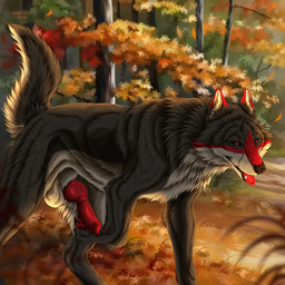 animal_genitalia animal_penis balls black_body black_fur black_tail canine_genitalia canine_penis day erection fangs feral fur genitals knot male male_feral markings masturbation open_mouth outside pawpads penile penile_masturbation penis plant red_eyes red_markings red_pawpads red_penis side_view solo tail teeth tongue tongue_out tree white_balls white_body white_fur white_tail msdeadsoul canid canine mammal 1:1 hi_res