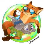 anthro duo female summer ydk1226 disney zootopia judy_hopps nick_wilde canid canine fox lagomorph leporid mammal rabbit red_fox true_fox 1:1 2017