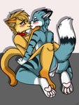 ambiguous_gender anthro balls blush cuddling duo genitals hug kiss_on_lips kissing kissing_while_penetrated kissing_while_penetrating male male/male male_penetrating pawpads paws penetration sex arulouprouge canid canine canis domestic_cat domestic_dog felid feline felis fox mammal wolf 3:4 hi_res