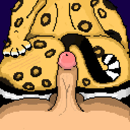 anthro big_penis doggystyle duo from_behind_position fur genitals male male/male orange_body orange_fur penis pixelated sex anonymous_artist felid feline human jaguar mammal pantherine 1:1 digital_media_(artwork) pixel_(artwork)