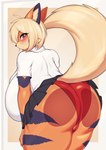 against_surface anthro big_breasts big_butt biped blonde_hair bob_cut bottomwear breasts butt clothing female hair huge_breasts looking_at_viewer looking_back looking_back_at_viewer on_glass orange_body panties red_eyes school_uniform short_hair skirt solo tail underwear uniform tailzkim nintendo pokemon hanna_(argo357) arcanine generation_1_pokemon pokemon_(species) 2024 absurd_res digital_drawing_(artwork) digital_media_(artwork) hi_res shaded simple_shading