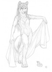 anthro biped claws female flat_chested fur hair inner_ear_fluff nude rubber_duck smile solo tail toe_claws towel tuft dark_natasha freefall_(webcomic) florence_ambrose bowman's_wolf canid canine canis mammal red_wolf wolf 2012 black_and_white greyscale monochrome signature