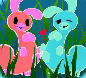 blue_body bodily_fluids cum cum_on_penis duo ejaculation feral genital_fluids genitals leaking_cum looking_at_viewer male male/male one_eye_closed open_mouth penis red_body simple_background touching_penis wink ebbandfloatzel bits_and_bops arthropod caterpillar flow_worms_(bits_and_bops) glowworm grub_(insect) insect larva worm hi_res