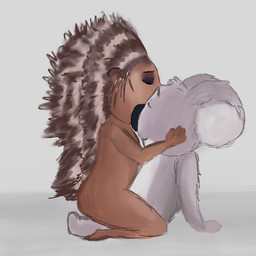 anthro duo eyes_closed female grey_background hair interspecies makeup male male/female nude quills_(anatomy) sex simple_background straddling selalita illumination_entertainment sing_(movie) ash_(sing) buster_moon crested_porcupine koala mammal marsupial old_world_porcupine porcupine rodent vombatiform 1:1 absurd_res hi_res