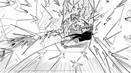 barrel_roll bullet clothing dodging gun hallway handrail jumping male ranged_weapon rifle solo torn_clothing weapon dragonweirdo mario_bros nintendo bovid bullet_bill caprine goat mammal 16:9 hi_res monochrome widescreen
