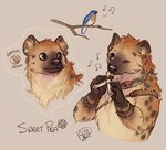 anthro female flute jewelry musical_instrument musical_note musical_symbol necklace playing_music solo symbol wind_instrument woodwind_instrument c_rowles_(artist) gnoll hyena mammal