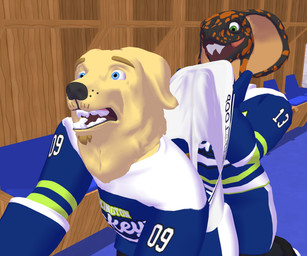 anthro black_body blue_eyes briefs clothing duo facial_hair fangs goatee green_eyes hazing hockey_jersey locker_room male male/male markings orange_markings prank spots spotted_body surprised teeth tighty_whities underwear wedgie white_briefs white_clothing white_underwear wide_eyed yellow_body reggieigulas fruit_of_the_loom jockington_jockeys casey_(reggieigulas) jaxon_(reggieigulas) bird_dog canid canine canis domestic_dog golden_retriever hunting_dog mammal reptile retriever scalie snake 3d_(artwork) 6:5 digital_media_(artwork) hi_res